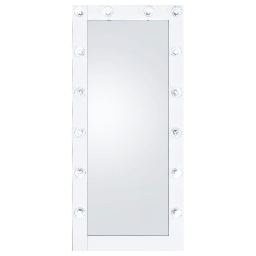 Zayan White Floor Mirror - furniture place usa