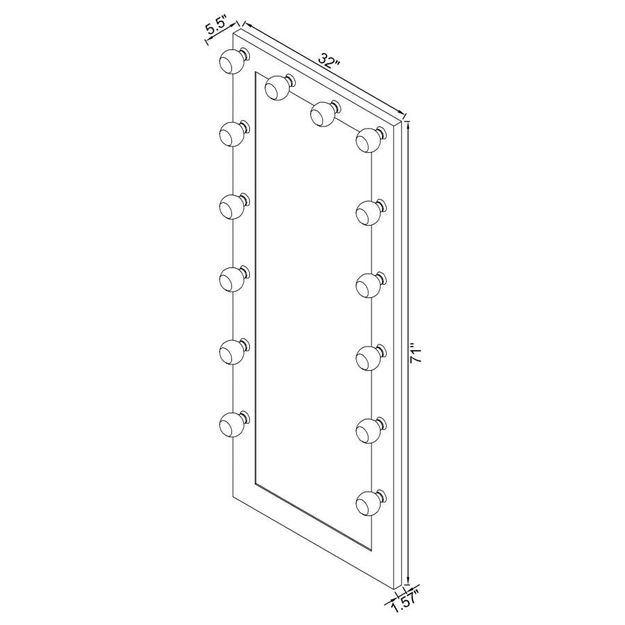 Zayan White Floor Mirror - furniture place usa