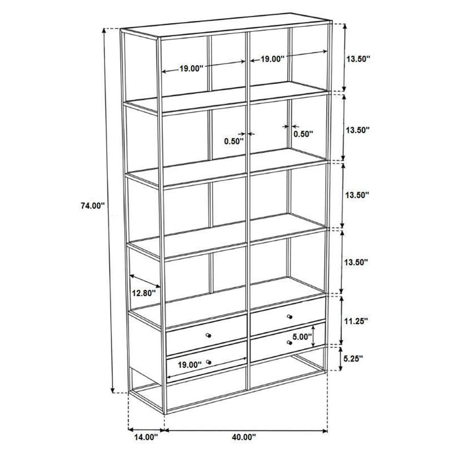 Belcroft Brown Bookcase - furniture place usa