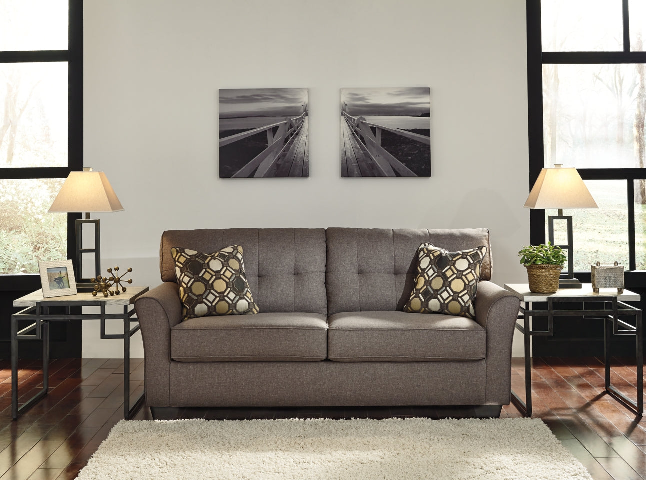 Tibbee Sofa and Chaise - furniture place usa