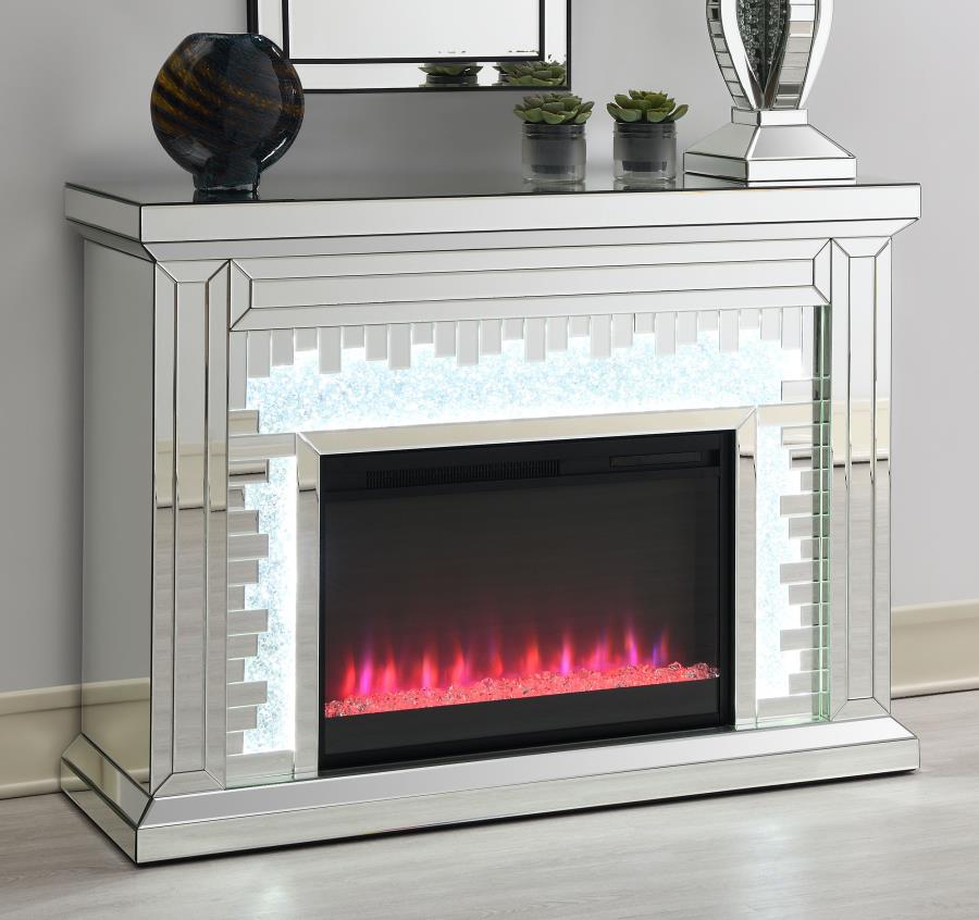 Gilmore Silver Electric Fireplace - furniture place usa