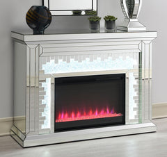 Gilmore Silver Electric Fireplace - furniture place usa