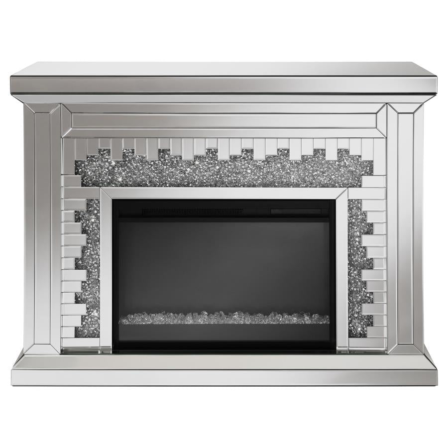 Gilmore Silver Electric Fireplace - furniture place usa