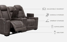HyllMont Power Reclining Loveseat with Console - furniture place usa