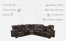 Warnerton 3-Piece Power Reclining Sectional - furniture place usa
