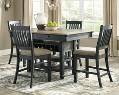 Tyler Creek Counter Height Dining Table and 4 Barstools - furniture place usa