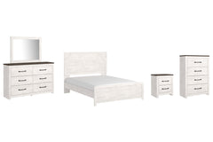 Gerridan Queen Panel Bed with Dresser and Mirror, Chest and Nightstand - furniture place usa