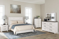 Gerridan Queen Panel Bed with Dresser and Mirror, Chest and 2 Nightstands - furniture place usa