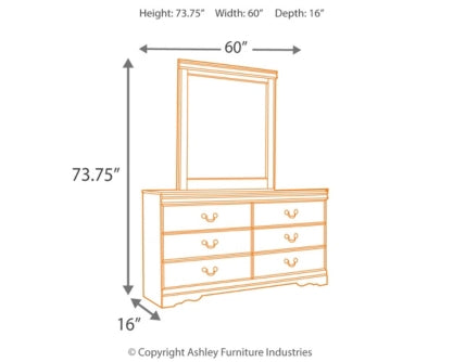 Huey Vineyard Queen Sleigh Headboard with Dresser, Mirror and 2 Nightstands - furniture place usa