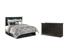 Maribel Queen/Full Panel Headboard Bed with Dresser - furniture place usa