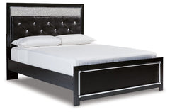 Kaydell Queen Upholstered Panel Bed with Mirrored Dresser and Chest - furniture place usa