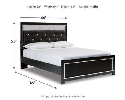 Kaydell Queen Upholstered Panel Bed with Mirrored Dresser - PKG014222 - furniture place usa