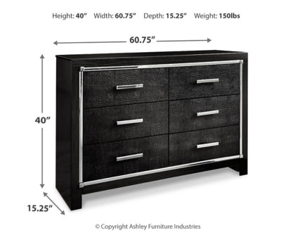 Kaydell King Upholstered Panel Headboard with Dresser - furniture place usa