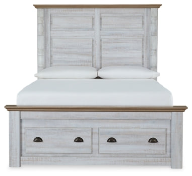 Haven Bay Queen Panel Storage Bed with Mirrored Dresser, Chest and 2 Nightstands - furniture place usa