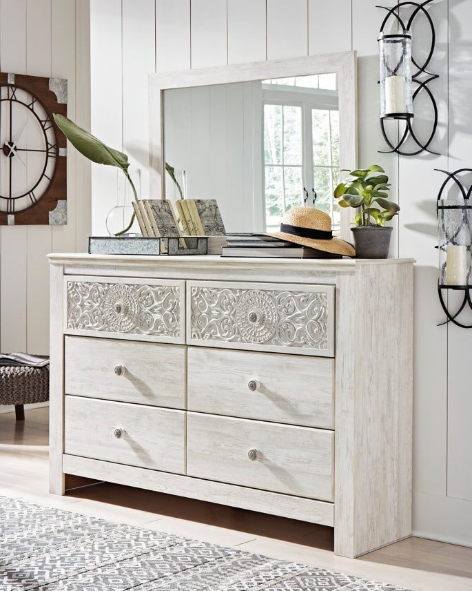 Paxberry Dresser and Mirror - furniture place usa