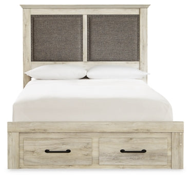 Cambeck Queen Upholstered Panel Headboard with Mirrored Dresser, Chest and 2 Nightstands - furniture place usa