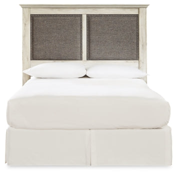 Cambeck King/California King Upholstered Panel Headboard with Mirrored Dresser and 2 Nightstands - furniture place usa