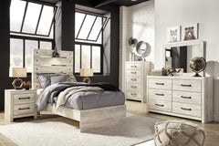 Cambeck Twin Panel Bed with Mirrored Dresser, Chest and 2 Nightstands - furniture place usa