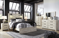 Cambeck King Panel Bed with Mirrored Dresser, Chest and 2 Nightstands - furniture place usa
