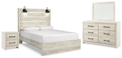Cambeck Queen Panel Bed with Mirrored Dresser and Nightstand - furniture place usa