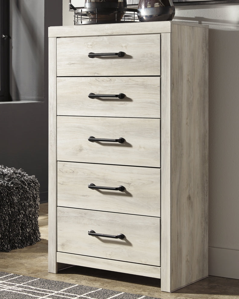 Cambeck Full Panel Bed with 4 Storage Drawers with Mirrored Dresser and Chest - furniture place usa