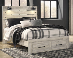 Cambeck King Panel Bed with 4 Storage Drawers with Mirrored Dresser and 2 Nightstands - furniture place usa