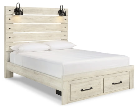 Cambeck King Panel Bed with 2 Storage Drawers with Mirrored Dresser and Chest - PKG003046 - furniture place usa