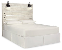 Cambeck Twin Panel Headboard Bed with Mirrored Dresser and Chest - furniture place usa