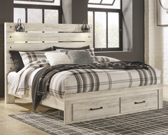 Cambeck King Panel Bed with 2 Storage Drawers with Mirrored Dresser - PKG003044 - furniture place usa