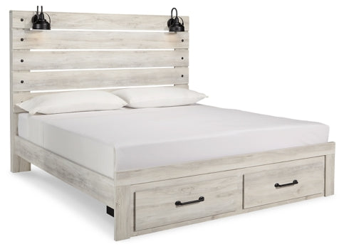 Cambeck King Panel Bed with 2 Storage Drawers with Mirrored Dresser - PKG003044 - furniture place usa