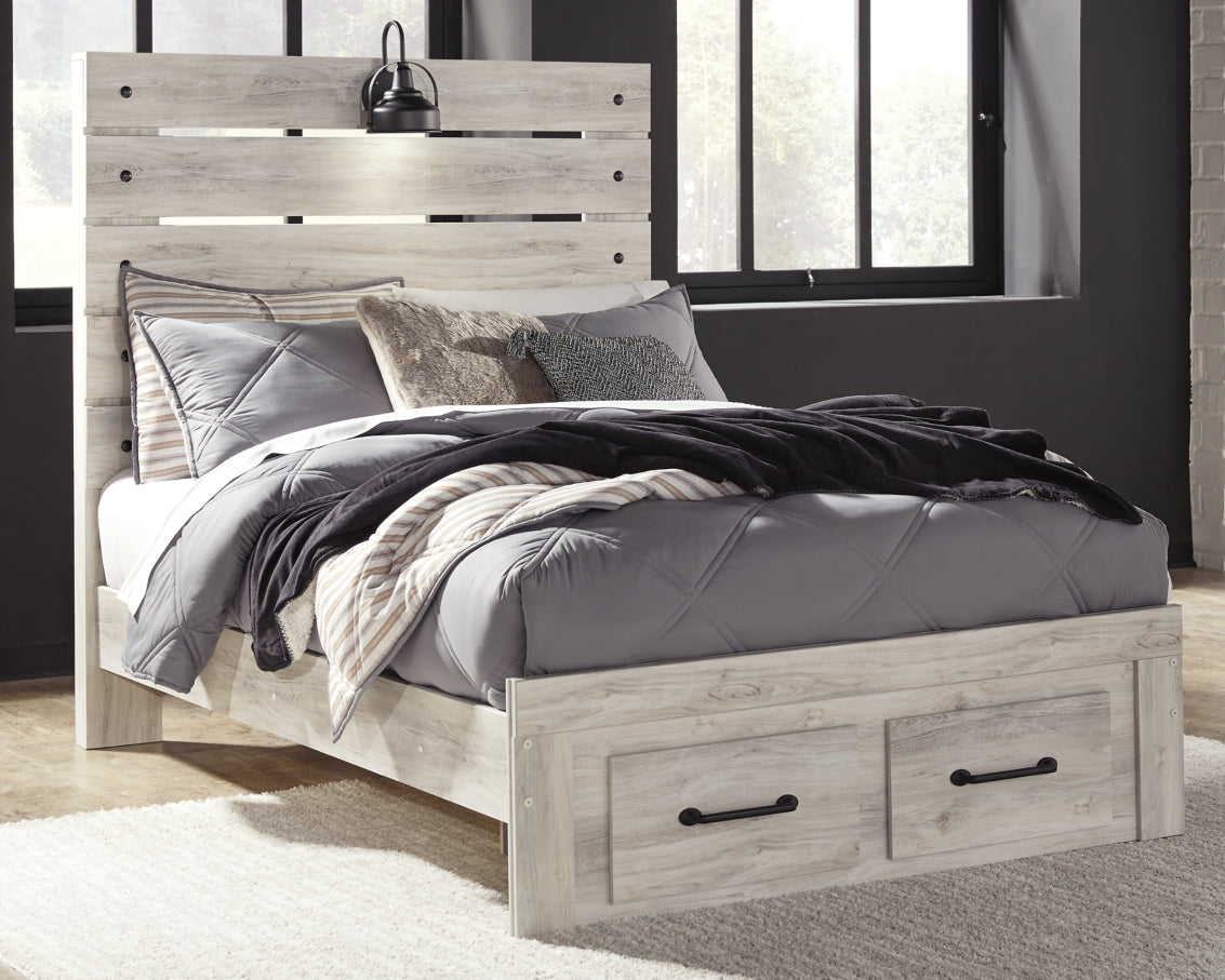 Cambeck King Panel Bed with 2 Storage Drawers with Mirrored Dresser and 2 Nightstands - PKG003045 - furniture place usa