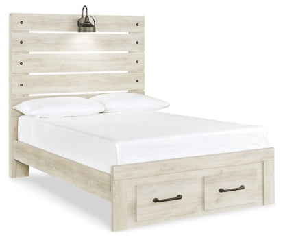 Cambeck King Panel Bed with 2 Storage Drawers with Mirrored Dresser and 2 Nightstands - PKG003045 - furniture place usa
