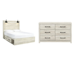 Cambeck Twin Panel Bed with 2 Storage Drawers with Dresser - furniture place usa