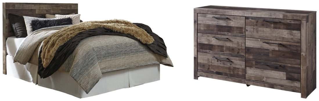Derekson Queen/Full Panel Headboard Bed with Dresser - furniture place usa