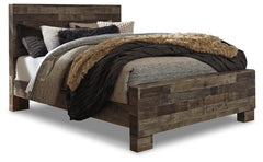 Derekson Queen Panel Bed with Mirrored Dresser - furniture place usa