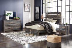 Drystan Full Panel Bed with Mirrored Dresser and 2 Nightstands - furniture place usa