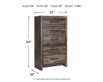 Drystan King Bookcase Bed with 2 Storage Drawers with Mirrored Dresser and Chest - PKG003379 - furniture place usa