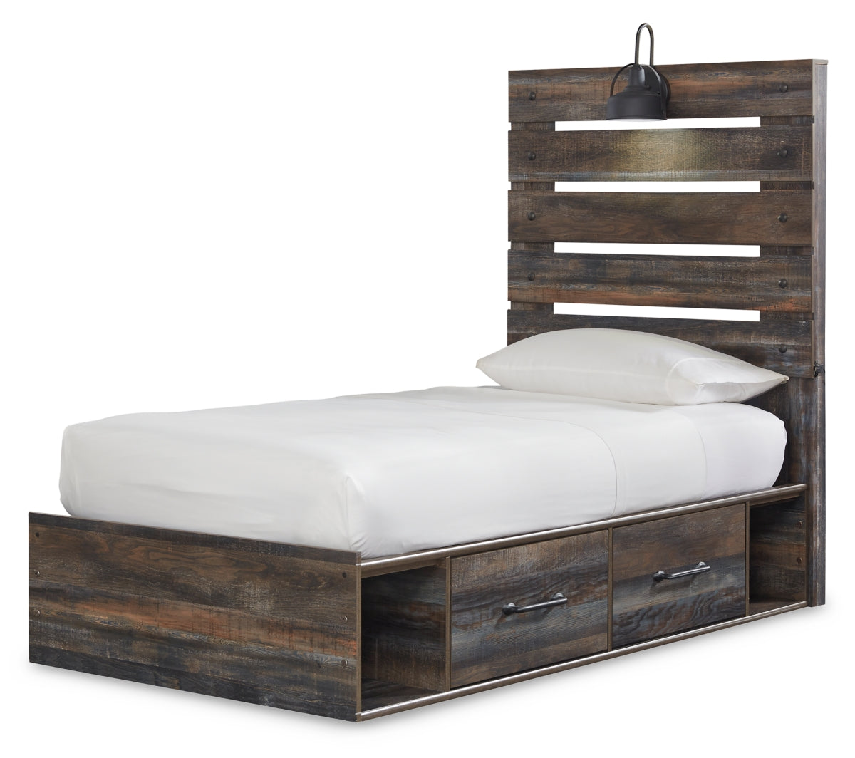 Drystan Twin Panel Bed with 4 Storage Drawers with Dresser - furniture place usa