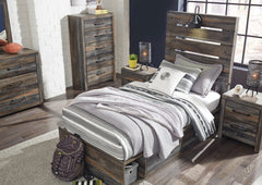 Drystan Queen Panel Bed with 4 Storage Drawers - furniture place usa