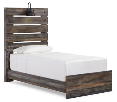 Drystan Twin Panel Bed with Mirrored Dresser, Chest and Nightstand - furniture place usa