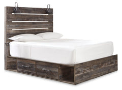 Drystan Twin Panel Bed with 2 Storage Drawers with Mirrored Dresser and 2 Nightstands - furniture place usa