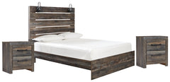Drystan Queen Panel Bed with 2 Nightstands - furniture place usa