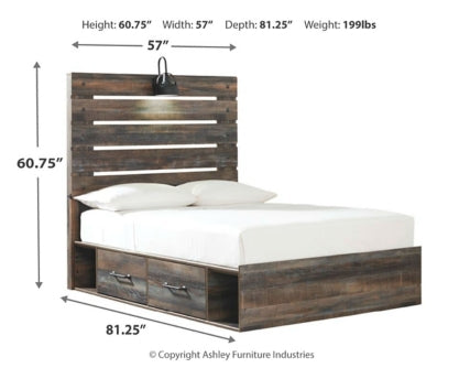 Drystan Queen Panel Bed with 2 Storage Drawers - furniture place usa