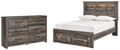 Drystan Full Bookcase Bed with 2 Storage Drawers with Dresser - PKG003234 - furniture place usa