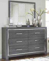 Lodanna Full Panel Bed with 2 Storage Drawers with Mirrored Dresser and Chest - furniture place usa