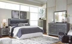 Lodanna King/California King Upholstered Panel Headboard Bed with Mirrored Dresser and Chest - furniture place usa