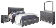 Lodanna Queen Panel Bed with Mirrored Dresser and Nightstand - furniture place usa