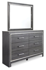 Lodanna Full Upholstered Panel Headboard Bed with Mirrored Dresser, Chest and Nightstand - furniture place usa