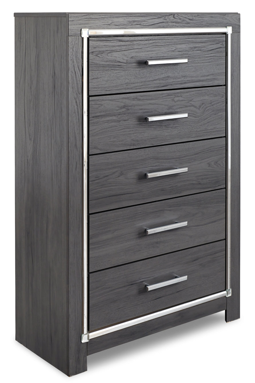 Lodanna Queen Panel Bed with 2 Storage Drawers with Mirrored Dresser and 2 Nightstands - PKG003584 - furniture place usa