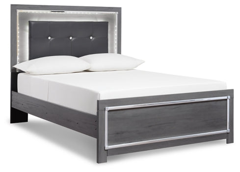 Lodanna King Panel Bed with Mirrored Dresser, Chest and 2 Nightstands - furniture place usa